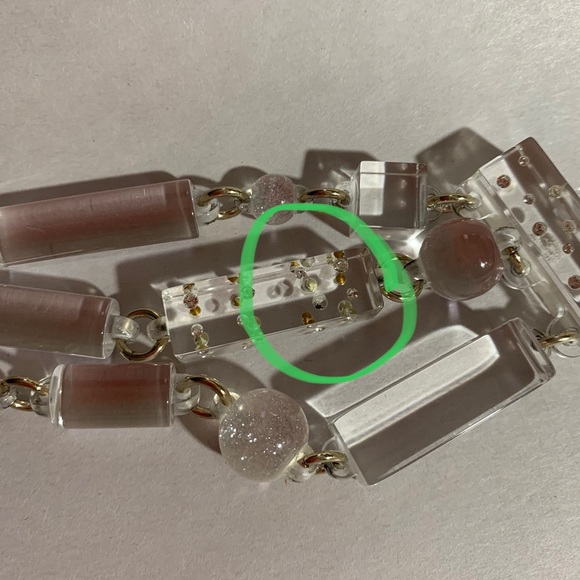 RARE! auth CHANEL triple strand CC logo Italian Resin STATEMENT bib NECKLACE A94 - Picture 15 of 16